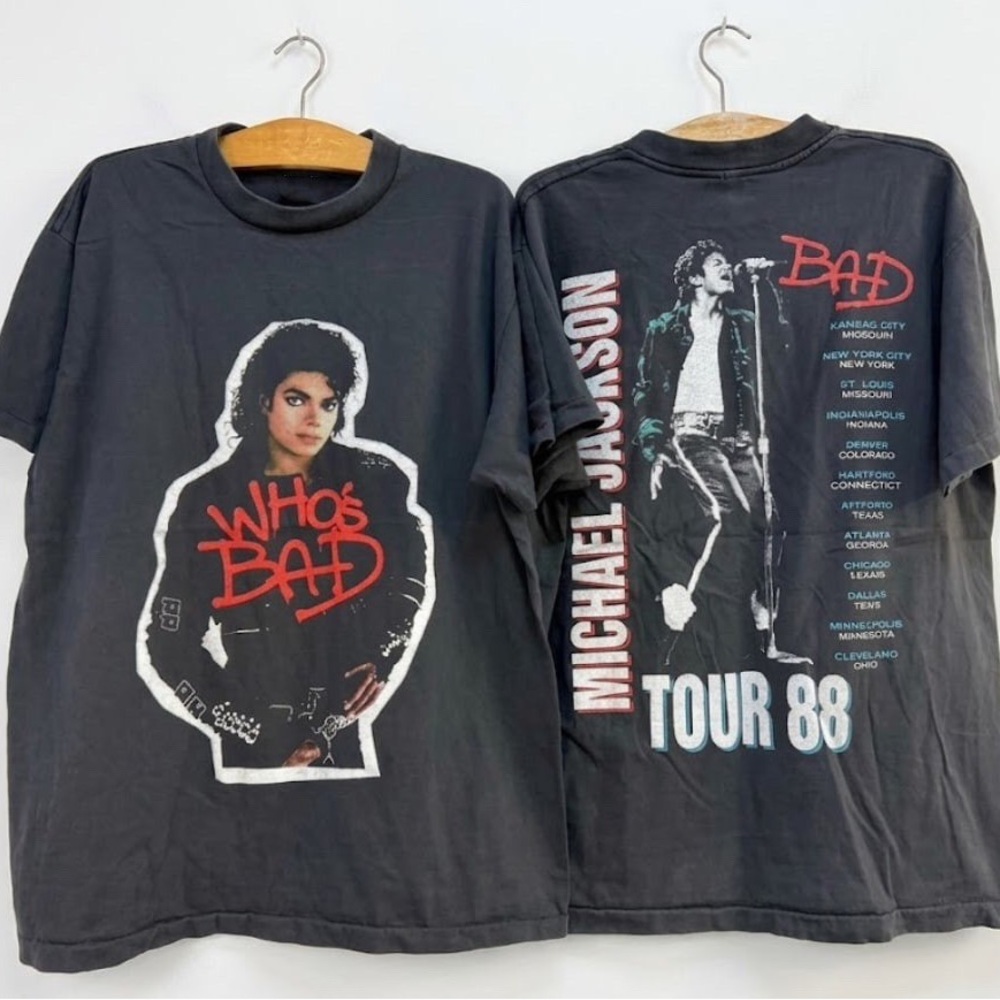 Michael Jackson Bad Tour 88 Tee - Black